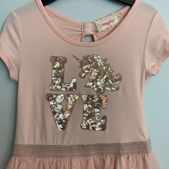 Bmagical Girls Pink Short Sleeve Dress Size 5 - Picture 2 of 6